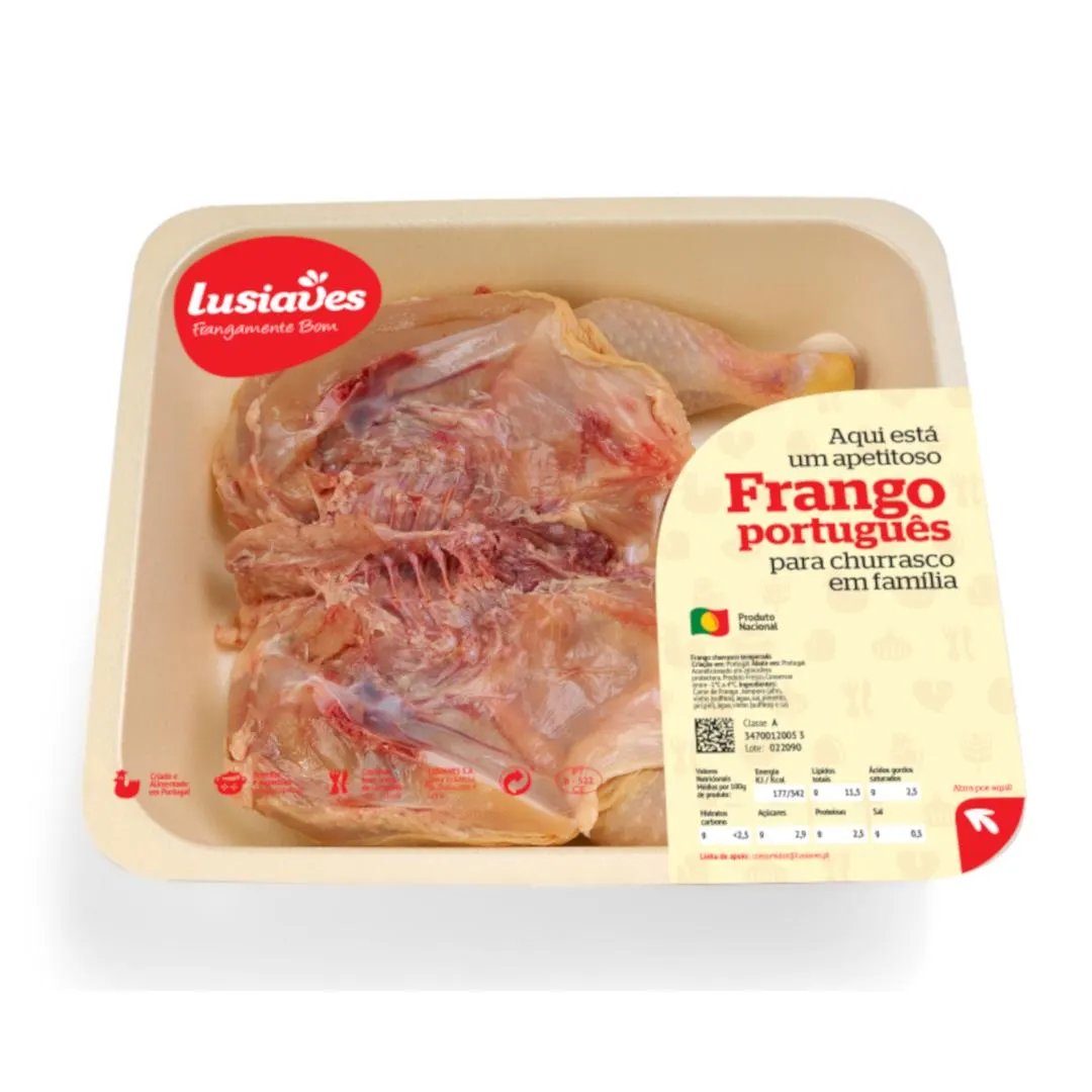 Frango Inteiro Aberto sem Miúdos Limpo