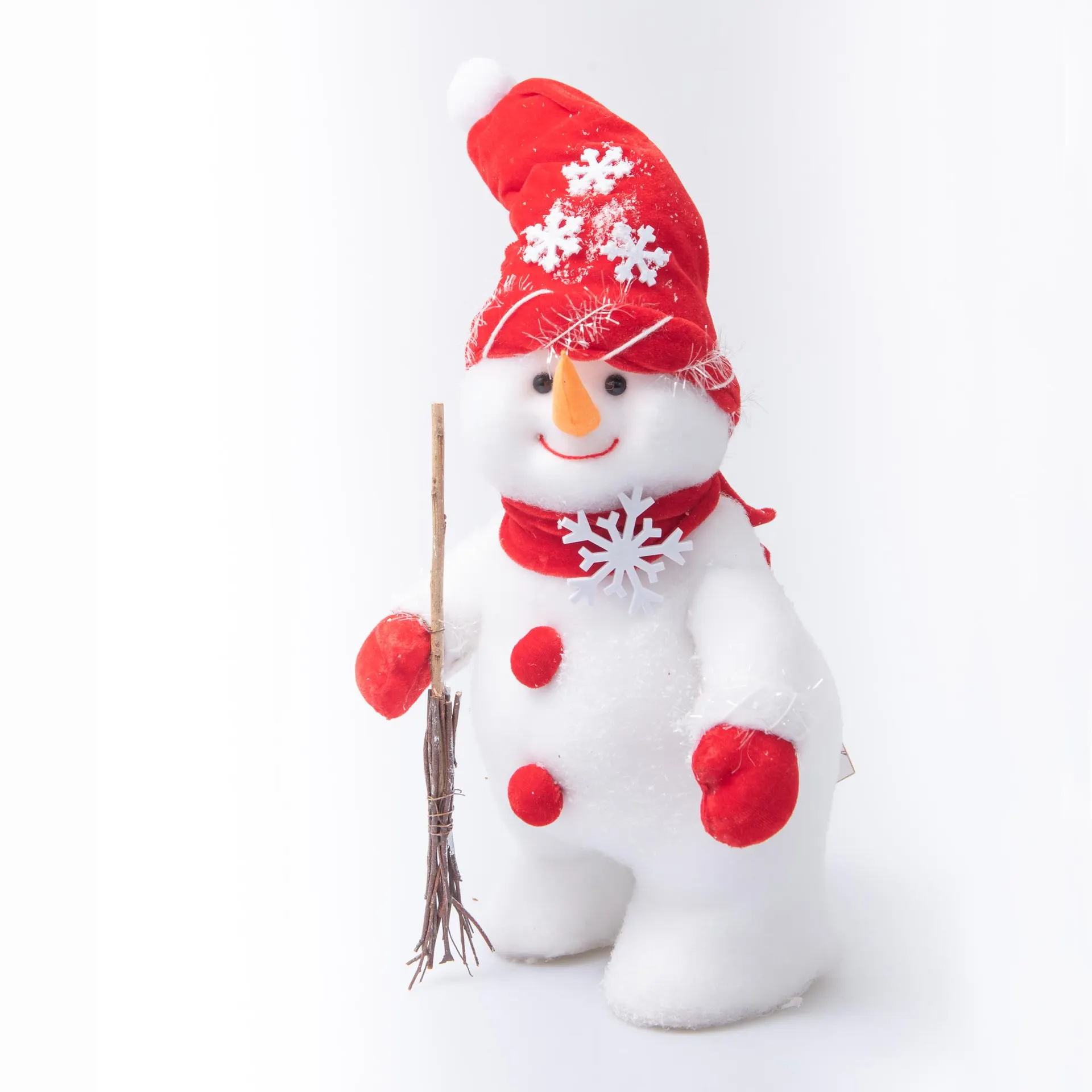 Boneco De Neve Com Gorro E Vassoura 40cm