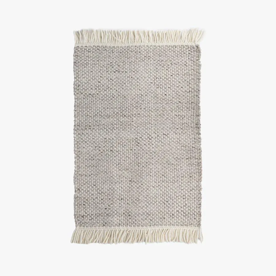 Tapete mescla branco e cinza 70x110 cm LUZIA