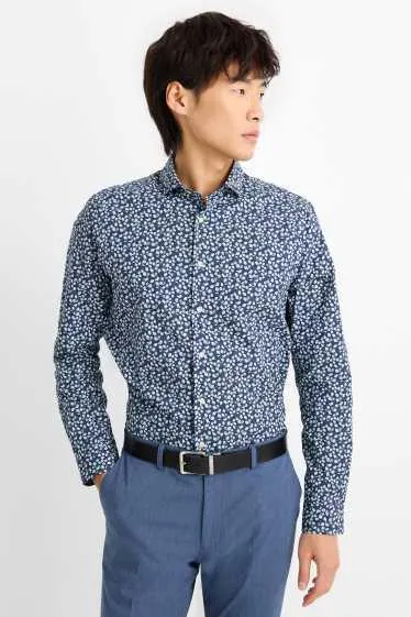 Business shirt - regular fit - cutaway collar - patterned