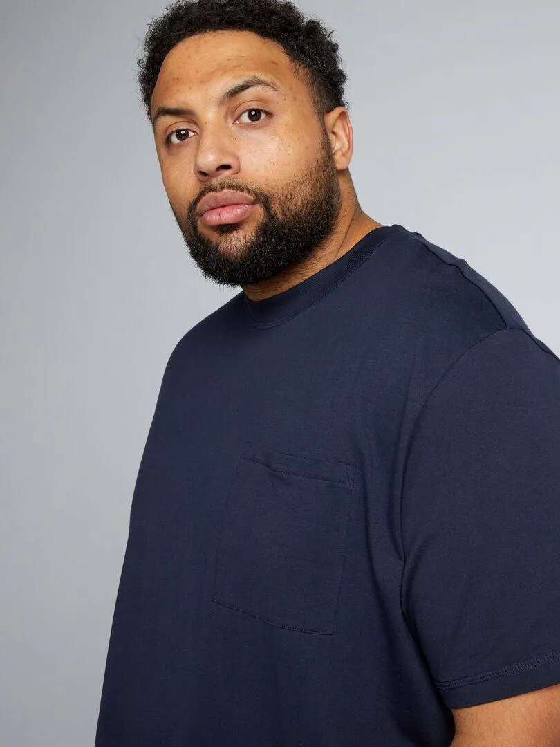 T-shirt em jersey lisa - AZUL