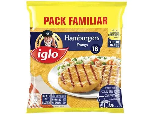 hamburgueres iglo frango sem gluten 18 un 1080g