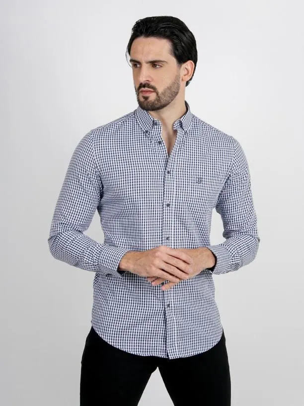 Camisa padrão xadrez com bolso