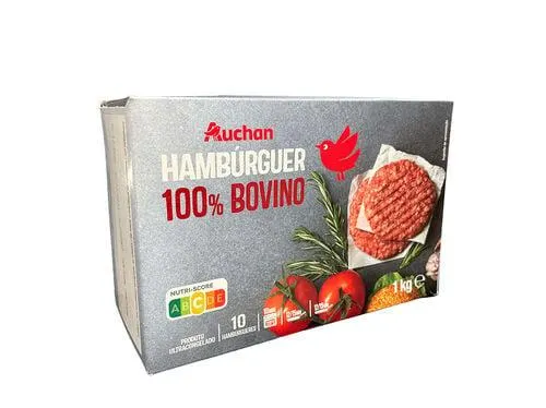 hamburgueres auchan 100% bovino 10un 1kg