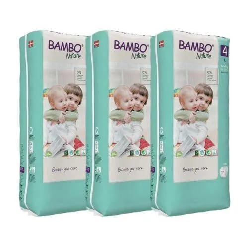 Bambo Nature Pack Fraldas Tamanho 4 L 7-14Kg (3x48) 144 Unidades