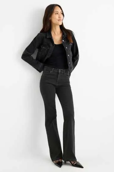 Flared jeans - mid-rise waist - LYCRA®
