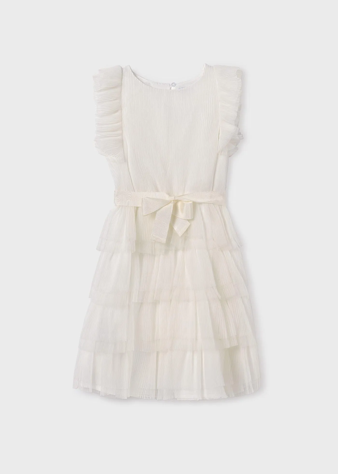 Vestido folhos tule rapariga