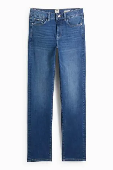 Straight jeans - mid-rise waist - shaping jeans - LYCRA®