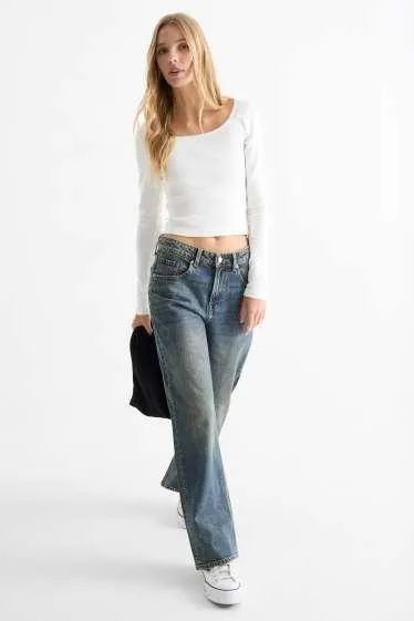 Baggy jeans - mid-rise waist