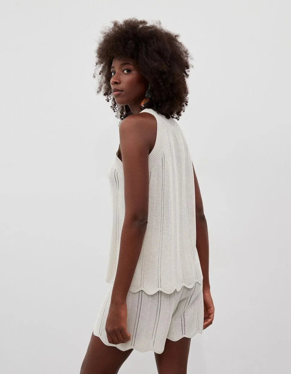 Top Malha Tricotada, Mulher, Bege