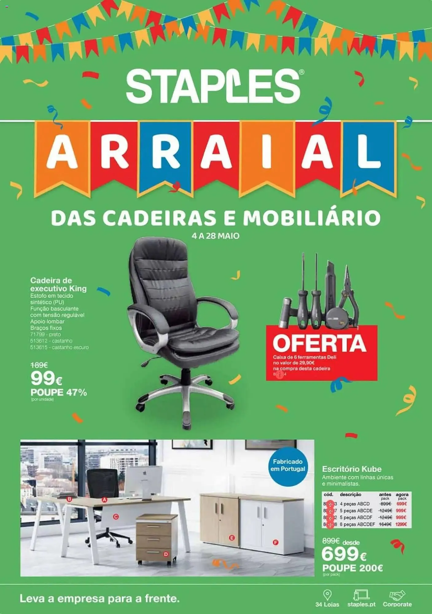 Folheto Folheto Staples de 4 de maio até 28 de maio 2026 - Pagina 1