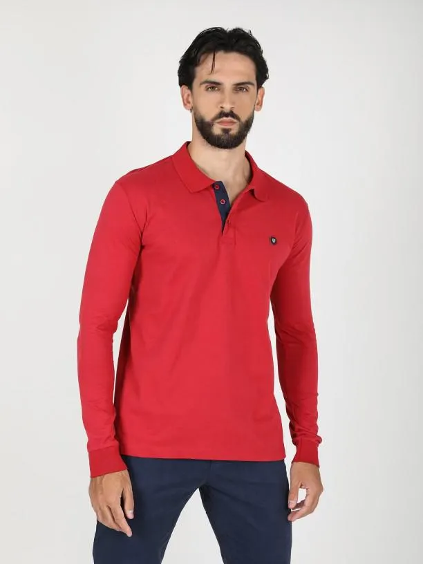 Polo de manga comprida 100% algodão