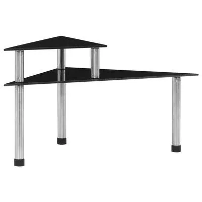 vidaXL Estante de cozinha 49,5x35x26 cm vidro temperado preto