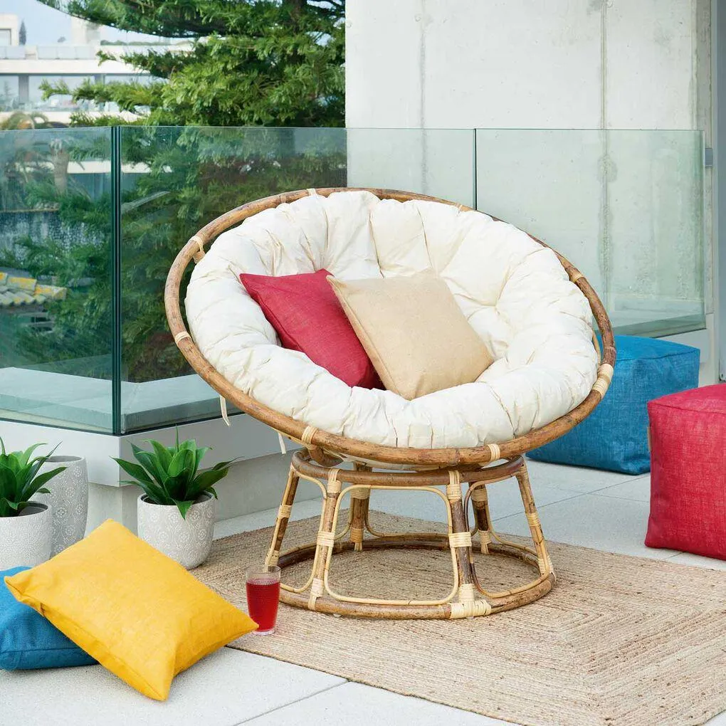 Poltrona papasan natural em bambu