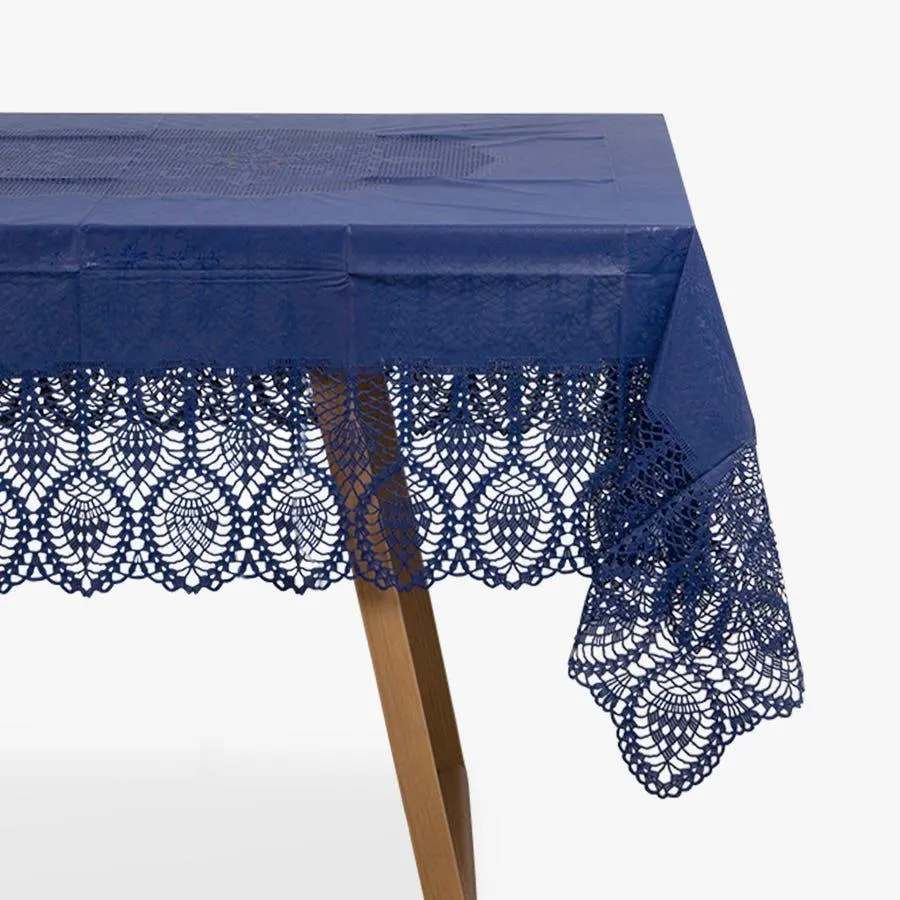 Toalha de mesa PVC renda azul 152x228cm FIJI