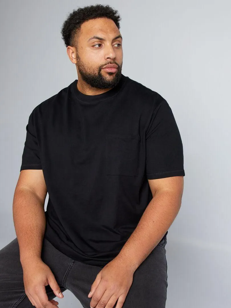 T-shirt em jersey lisa - Preto