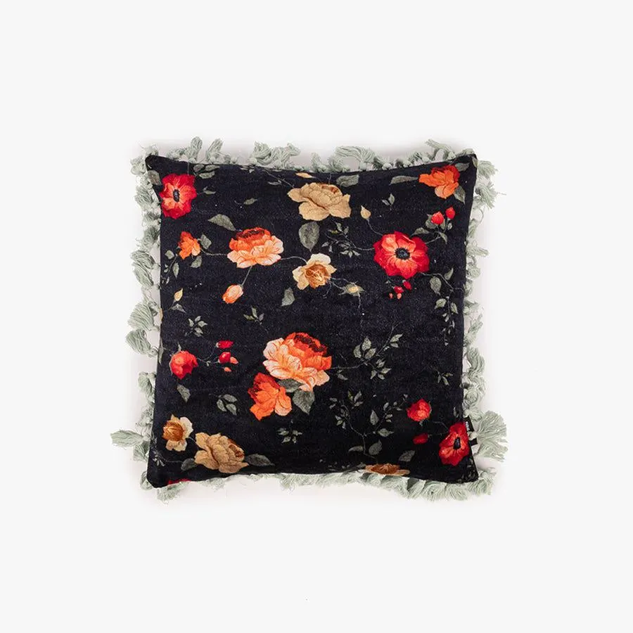 Capa de almofada de veludo com franjas 40x40cm SIMONE