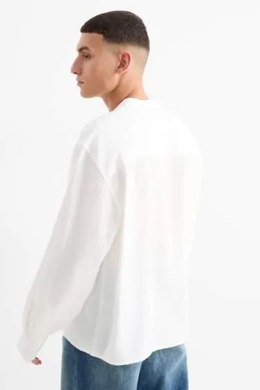 Shirt - relaxed fit - band collar