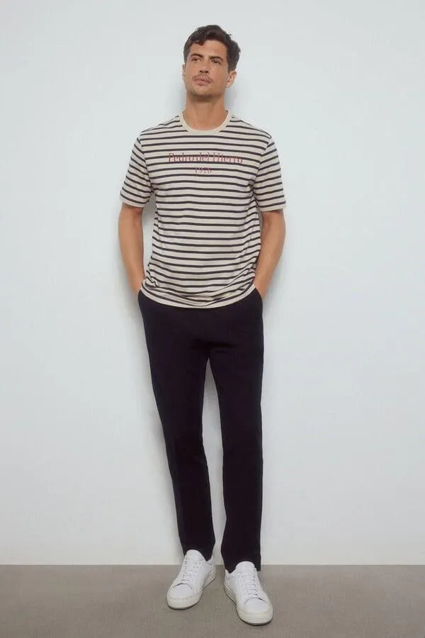 Camiseta de rayas logo