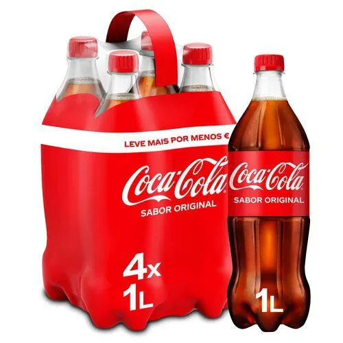 refrigerante com gás coca-cola original 4x1l