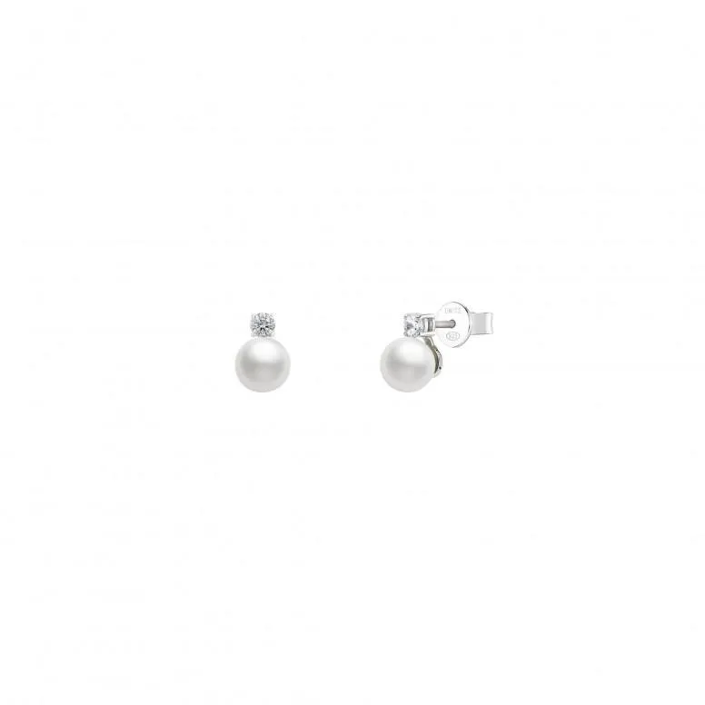 Pendientes Classy Pearl Solitaire