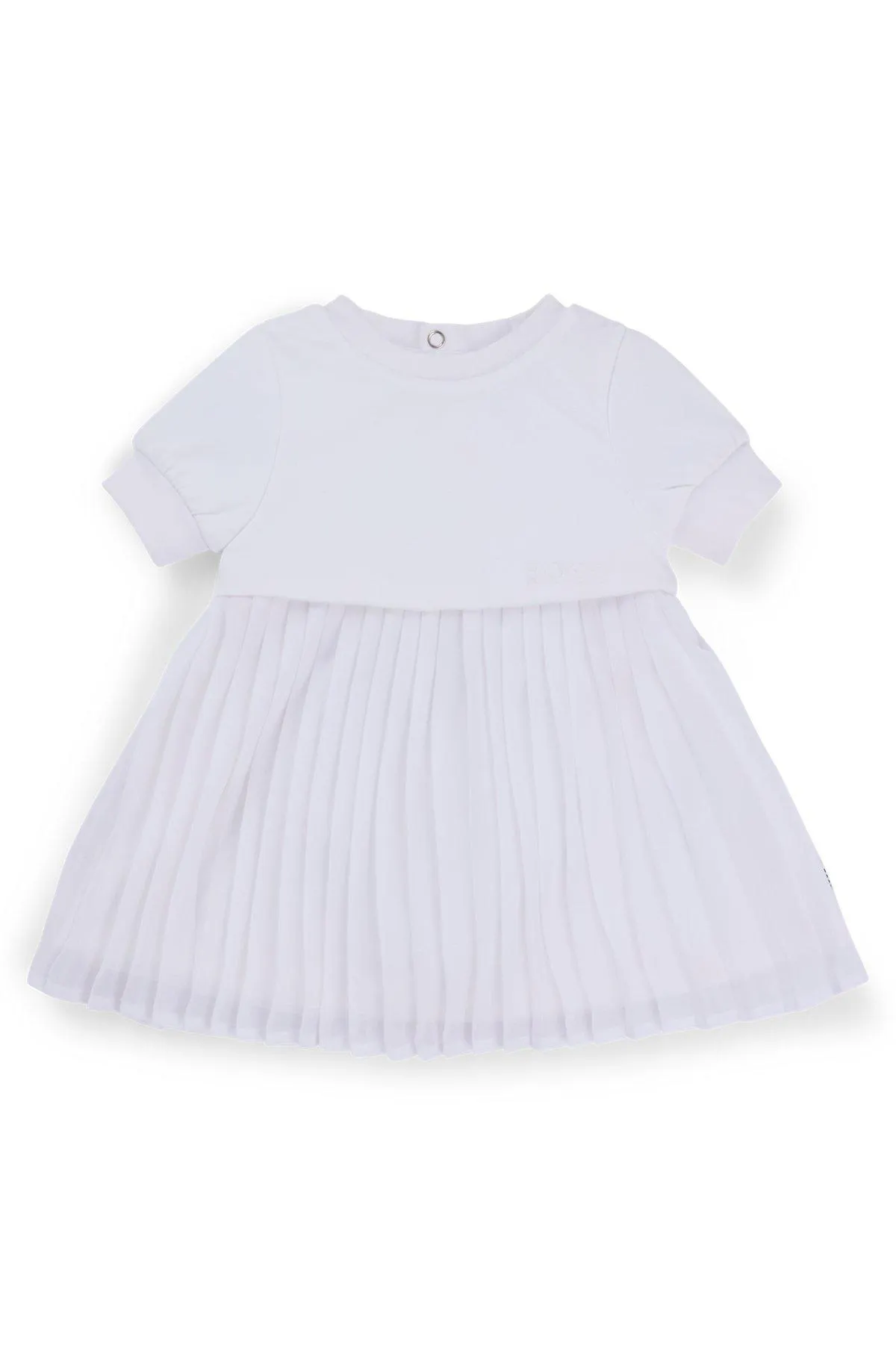 Vestido de bebé com top em jersey e saia com pregas