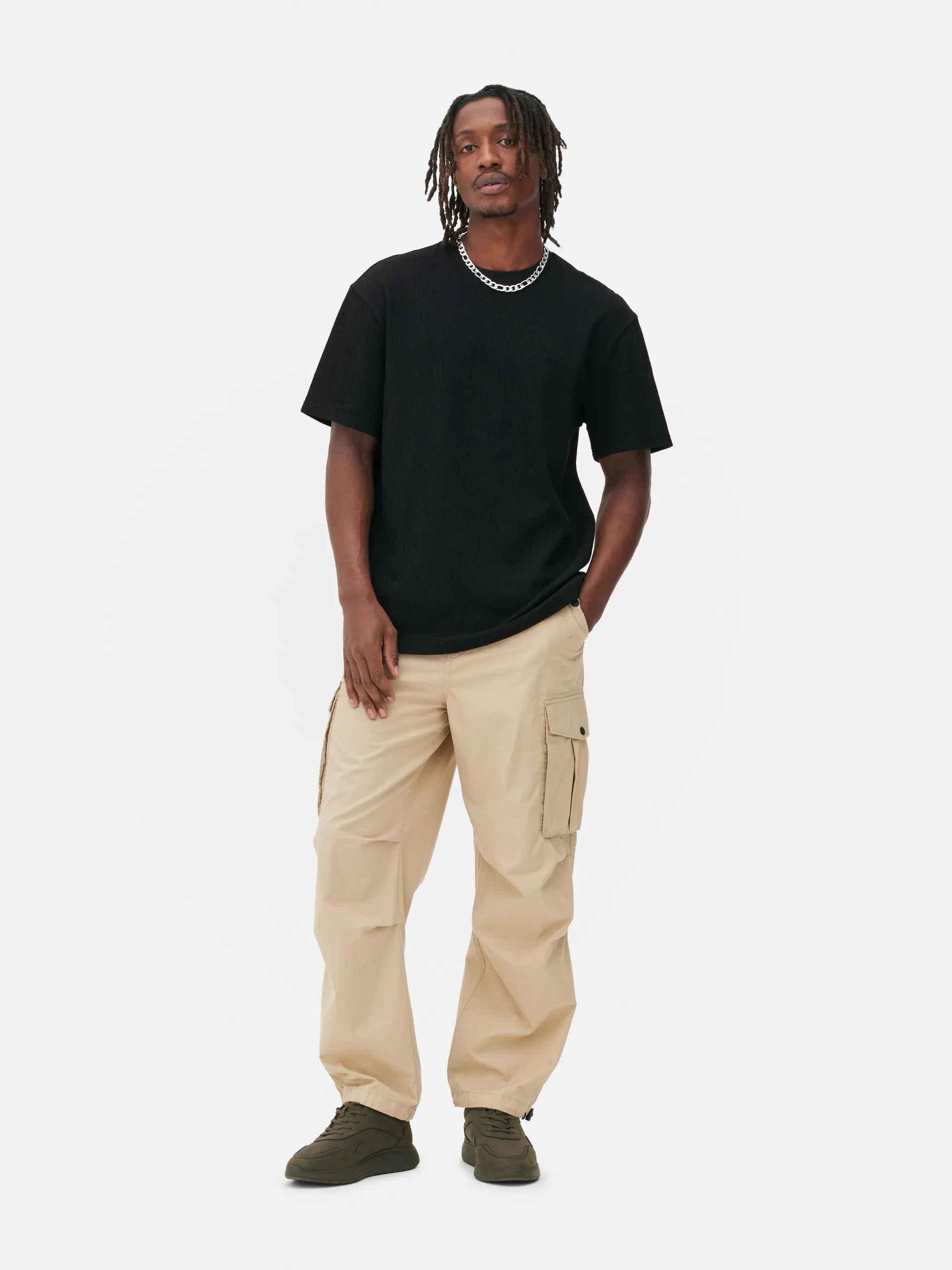 T-shirt met korte mouwen en textuur