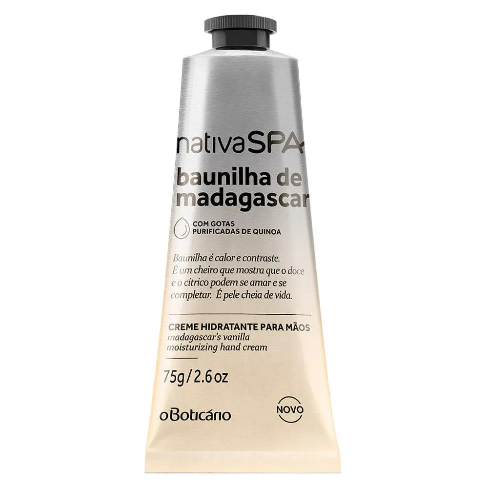 Creme de Mãos Nativa Spa Baunilha de Madagascar, 75g