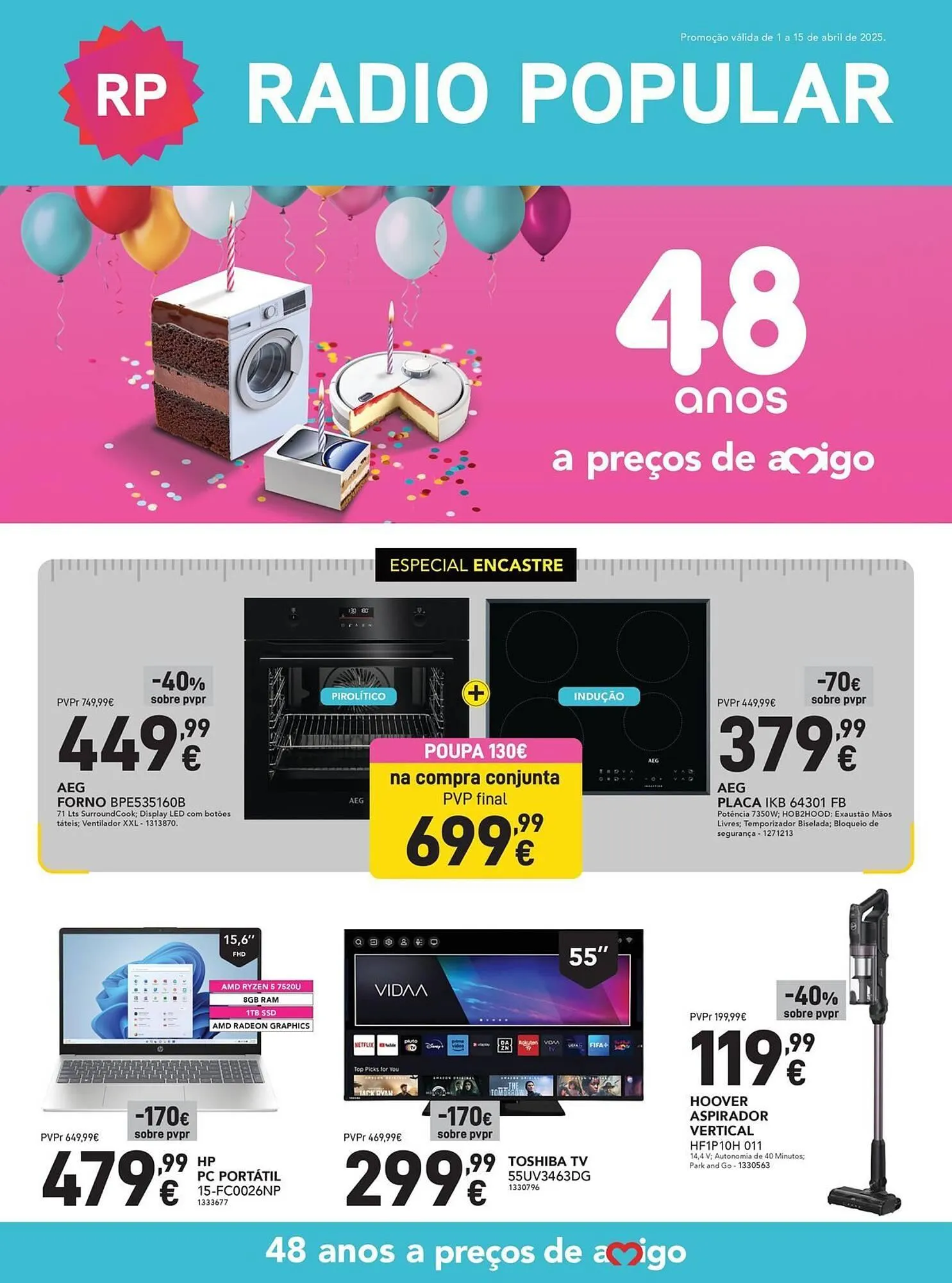 Folheto Folheto Radio Popular de 1 de abril até 15 de abril 2025 - Pagina 1