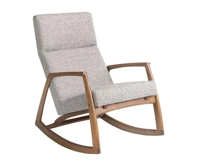 Cadeira de baloiço em tecido cinzento