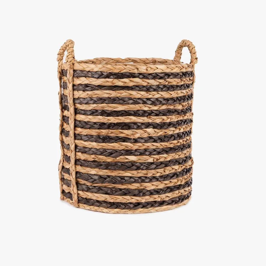 Cesto riscas natural/preto D40x40 ODEMIRA