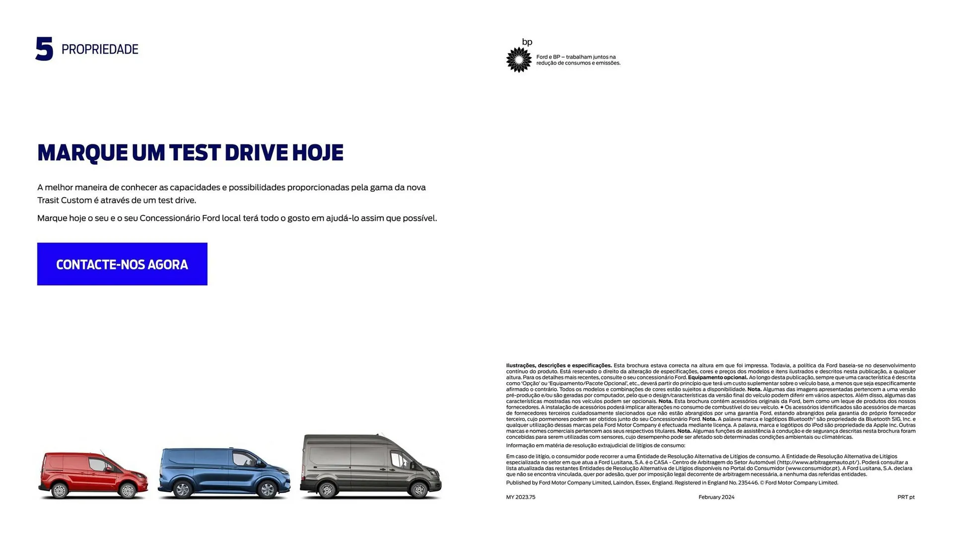Folheto Folheto Ford TRANSIT CUSTOM de 22 de fevereiro até 22 de fevereiro 2025 - Pagina 45