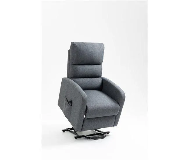 Cadeira de relaxamento elétrica confortável, RECLINER ELEVÁVEL, levanta pessoas, tecido 100% poliéster (Cinza)