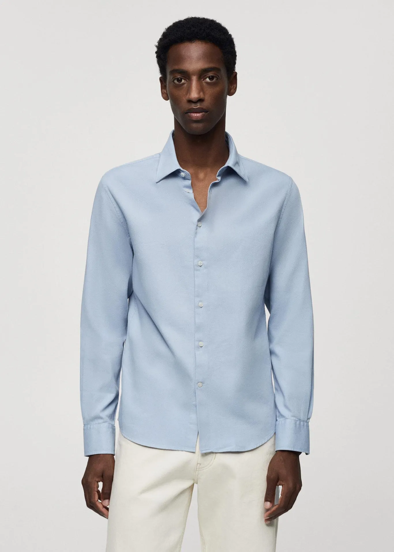 Camisa slim fit algodón estructura