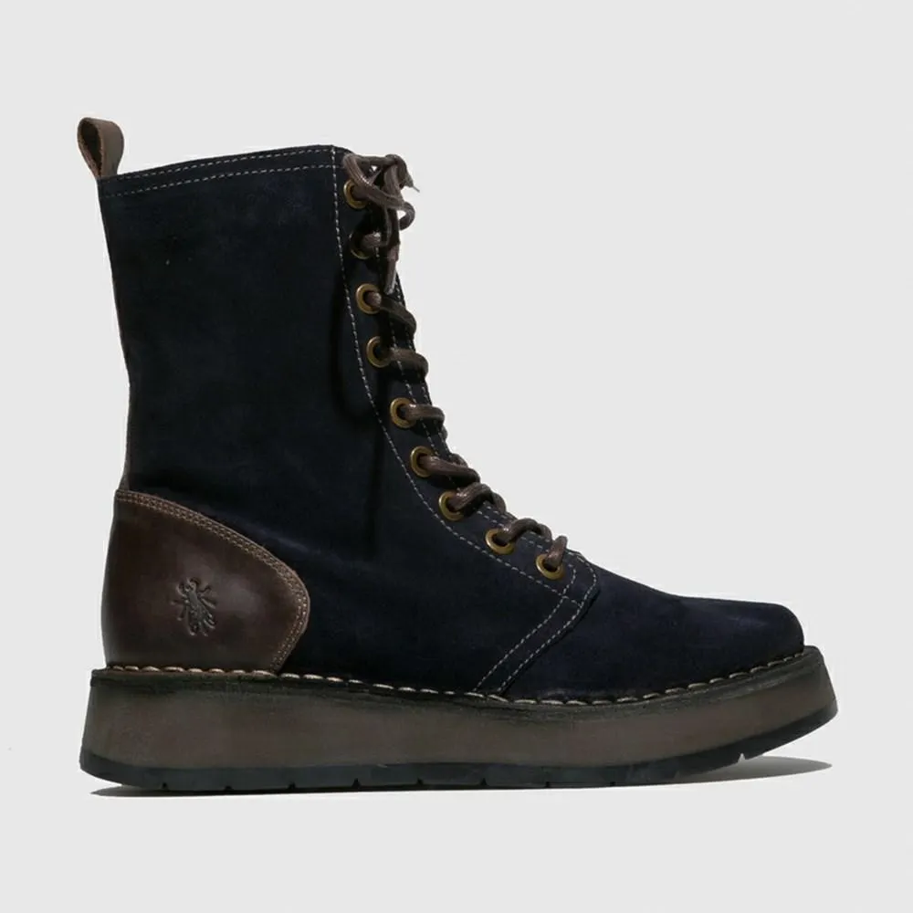 Sapatos Cunha Fly London Rami043fly Feminino Azul Marinho Marrom | YZONRVM-92