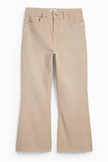 Cropped flared jeans - high waist