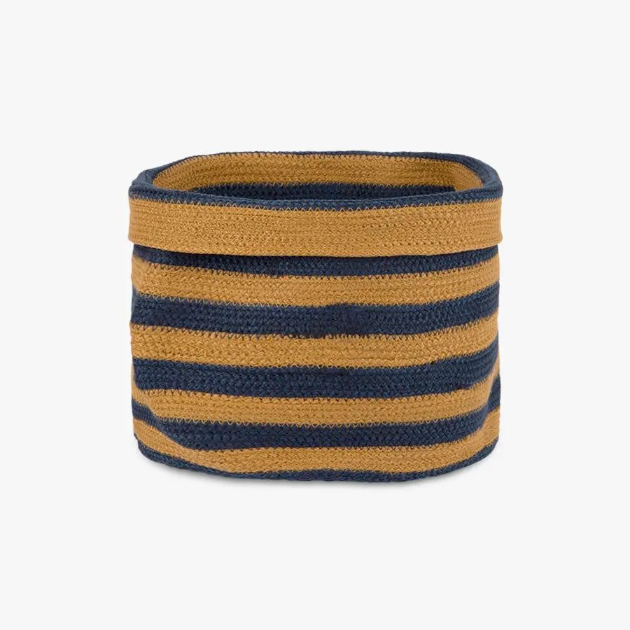 Cesto trançado riscas azul/amarelo LA PAZ