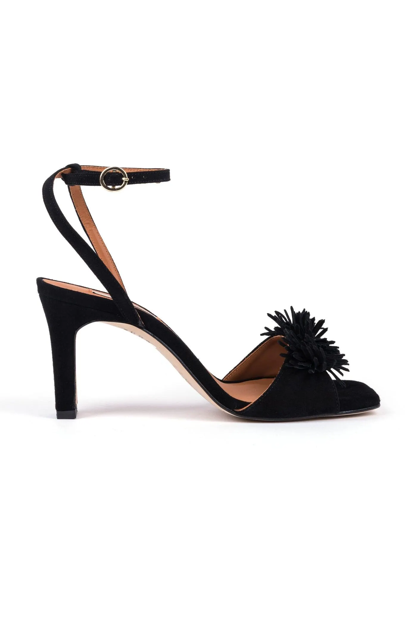 Sandálias de salto alto em camurça