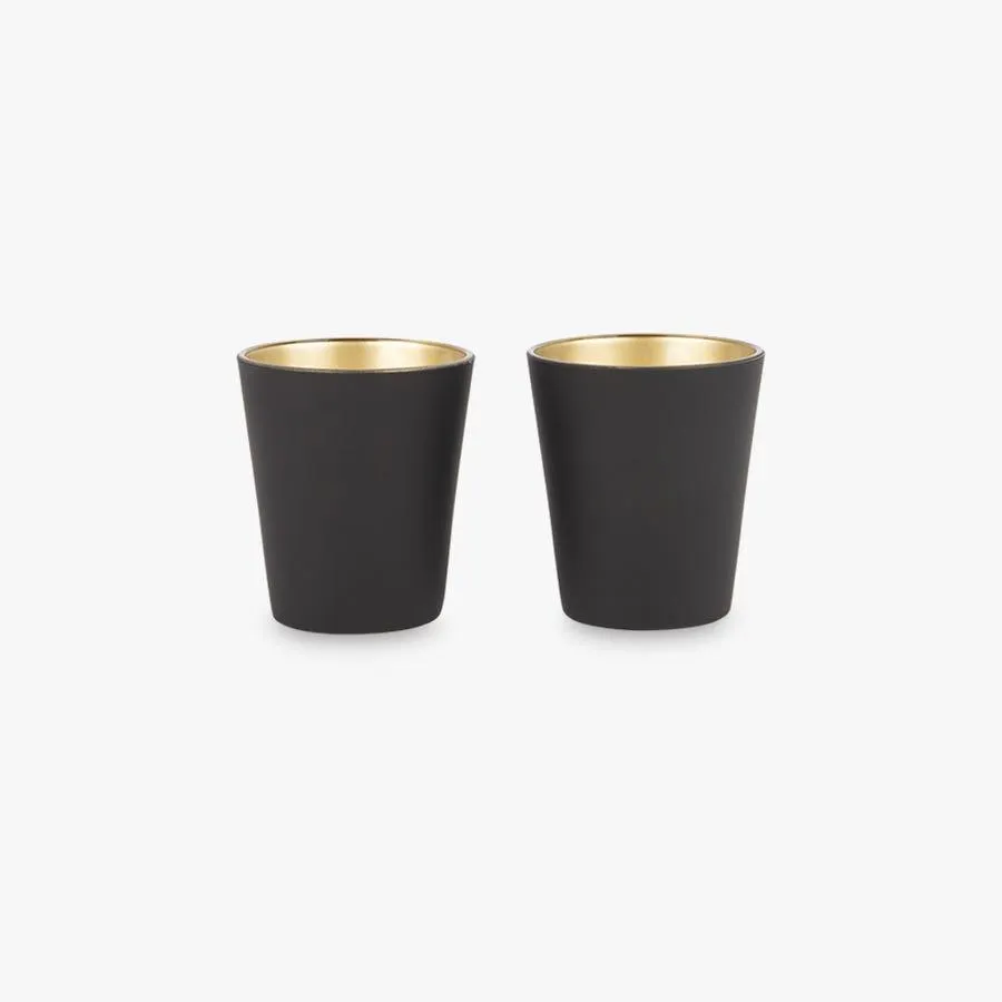 2 Copos Baixo preto/dourado AZTECA