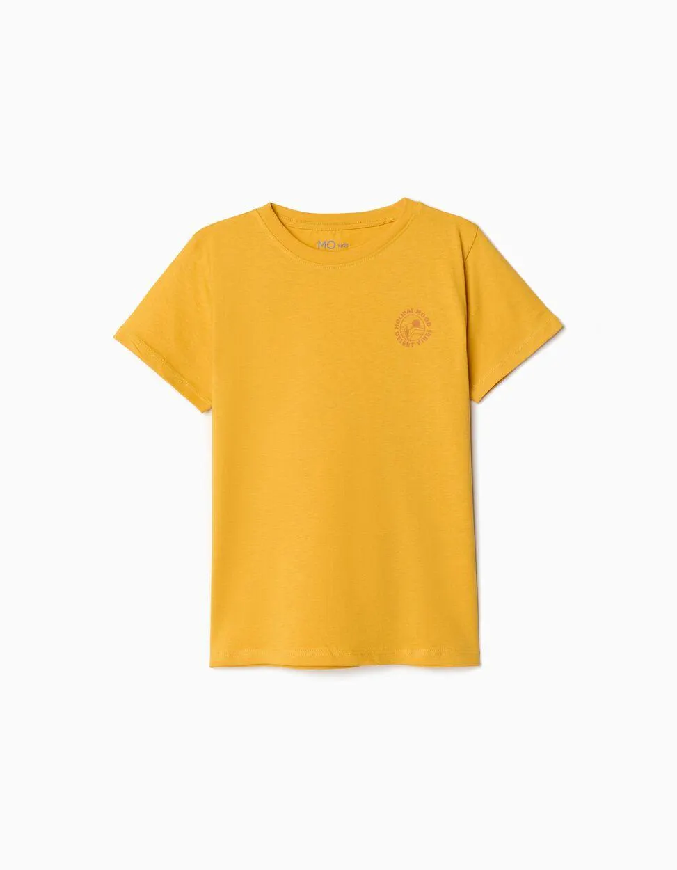 T-shirt Pequeno Estampado, Menino, Amarelo