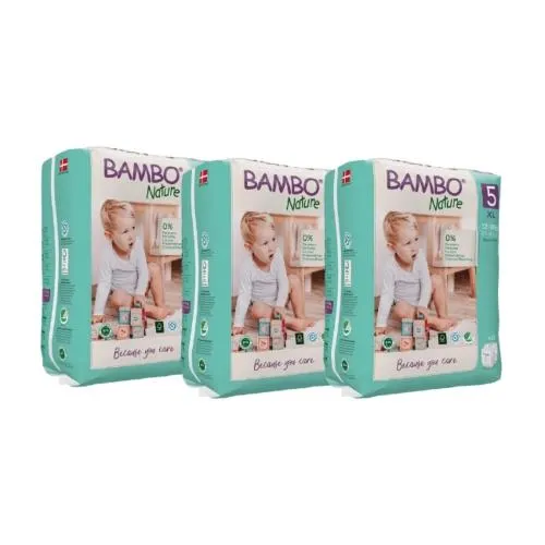 Bambo Nature Pack Fraldas Tamanho 5 XL 12-18Kg (3x44) 132 Unidades