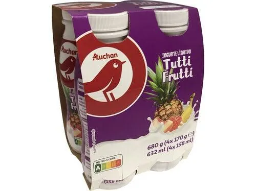 iogurte auchan líquido tutti frutti 4x170g