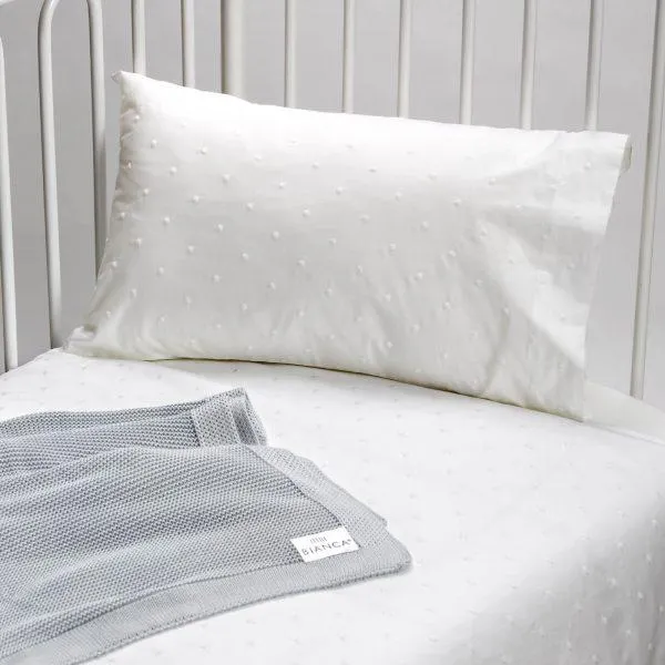 Capa de Edredão e Almofada Bebé Berço Kelly Bordado Branco