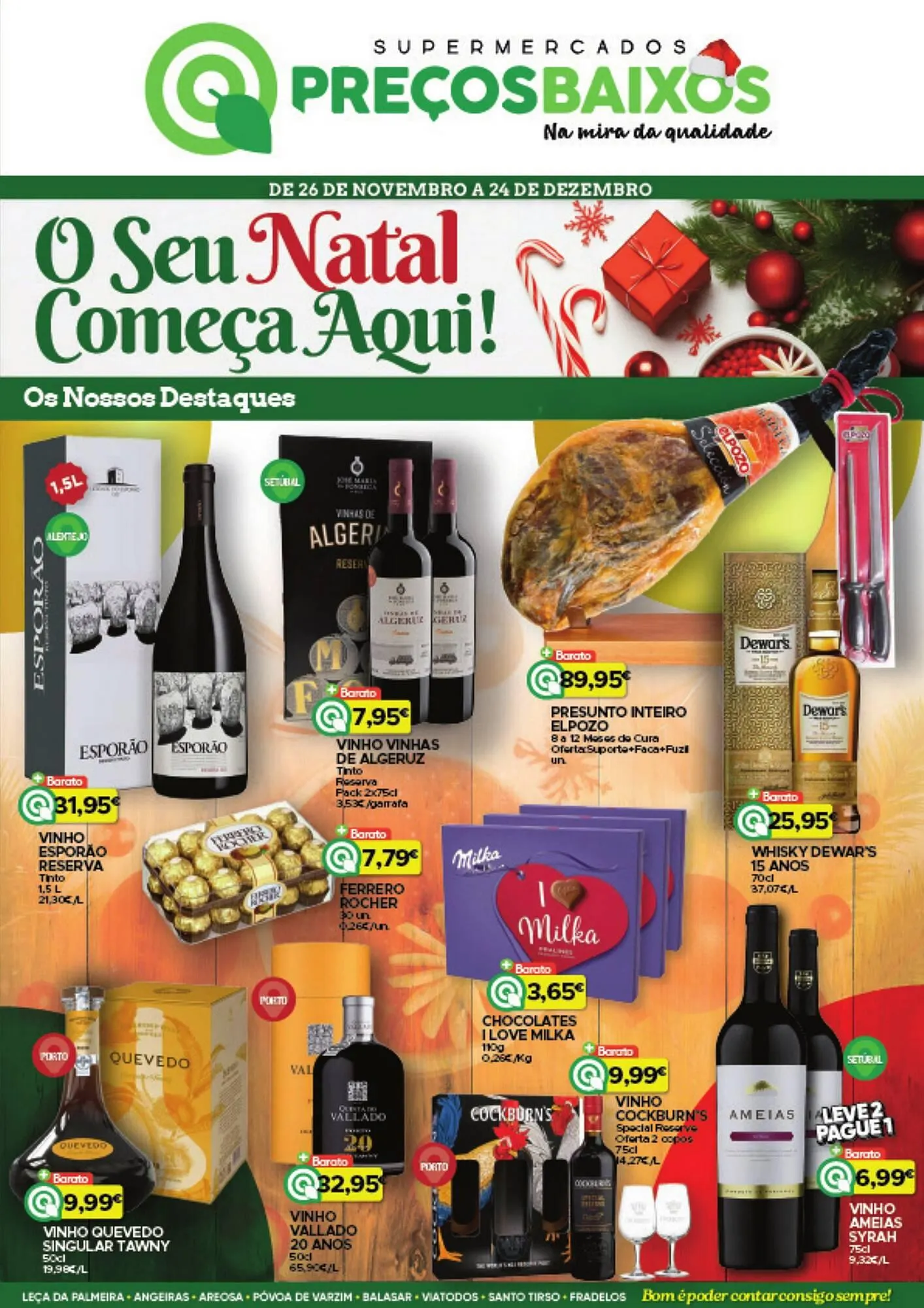 Folheto Folheto Supermercados Preços Baixos de 25 de novembro até 24 de dezembro 2024 - Pagina 1