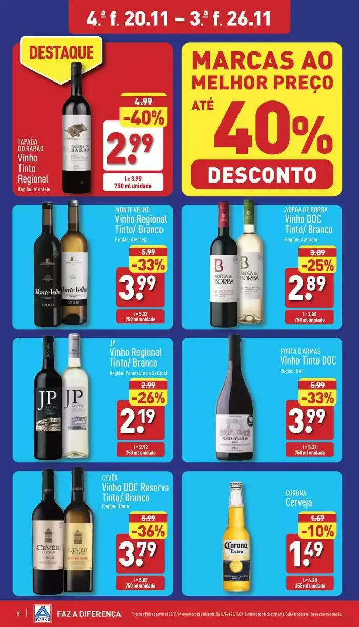 Folheto Folheto. Aldi de 20 de novembro até 26 de novembro 2024 - Pagina 8