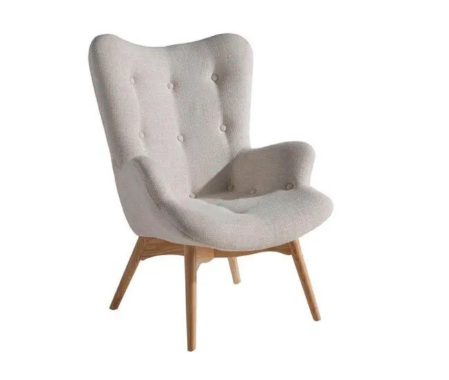 ANGEL CERDA Poltrona em tecido bege