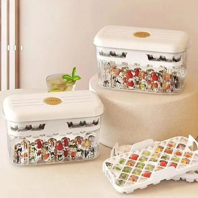 ijsmachinebox, dubbellaagse bak met grote capaciteit, perstype ijsblokcontainer voor huishoudelijk gebruik