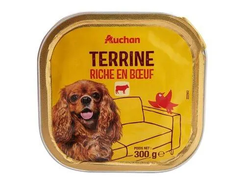 comida húmida para cão auchan terrina rico em vaca 300g