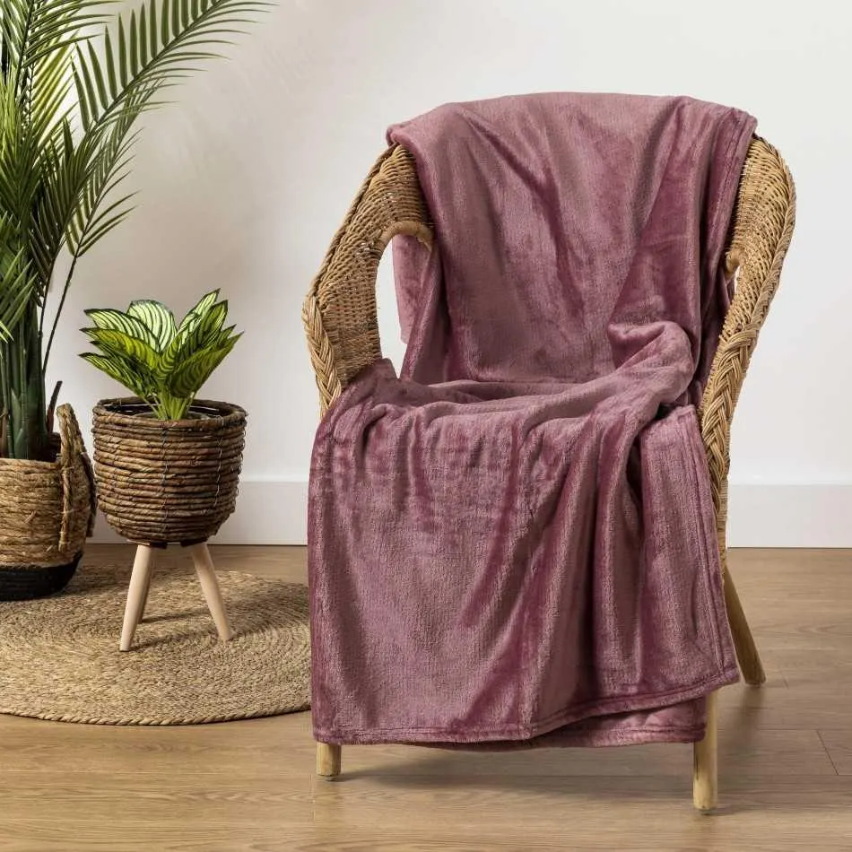 Manta veludo malva/rosa