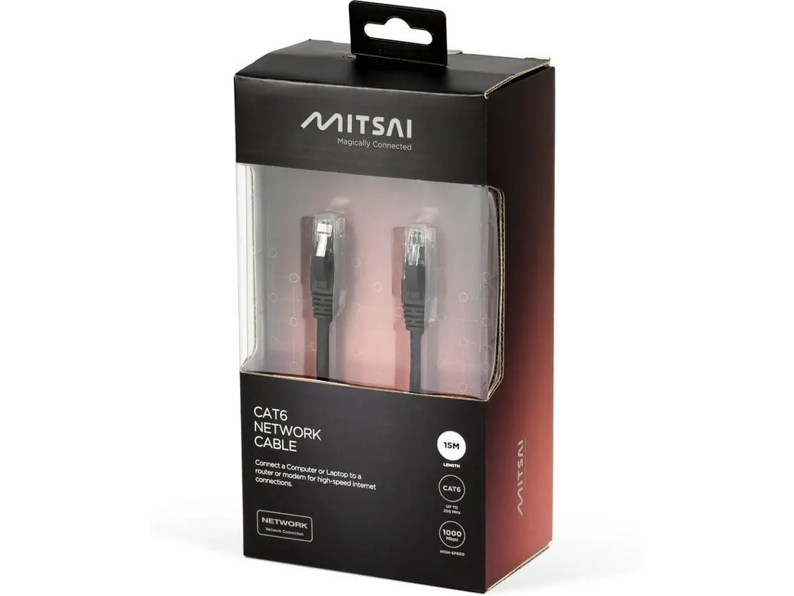 Cabo de Rede MITSAI (RJ45 - 15m - Preto)